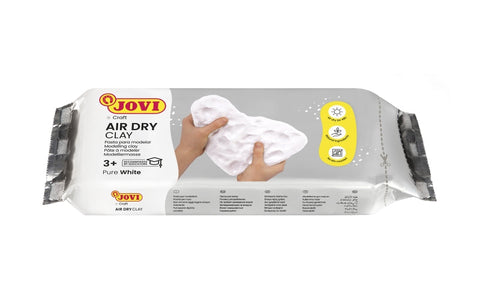 Jovi Air Dry Modeling Clay 500gr - Air Hardening - Cool Touch - Easy to Mold - Multi-Surface - Dries in 24H - Fine Finish - White Color
