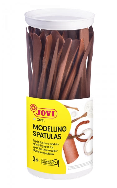 Conjunto Jovi com 45 ferramentas de modelação em plástico - 5 modelos - Ferramentas para barro, barro e plasticina - Acessórios de modelação - 9 unidades por modelo - Castanho 