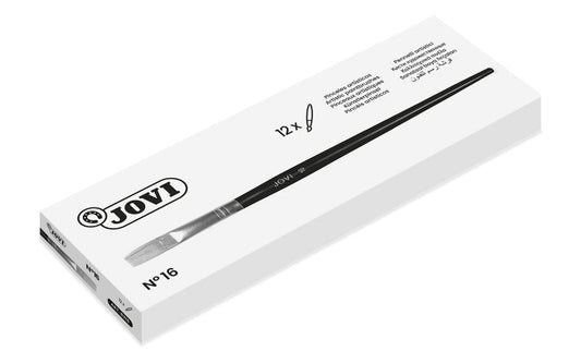 Jovi Pinceles Artisticos Planos Pelo de Cerda Nº 16 - Pelo Natural - Mango de Madera - Punta Plana