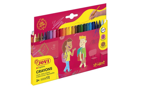Jovi Crayons Student 24 argizarizko pinturako estutxea - Erresistenteak - Ez dute zikintzen - Atseginak marrazteko - Akabera