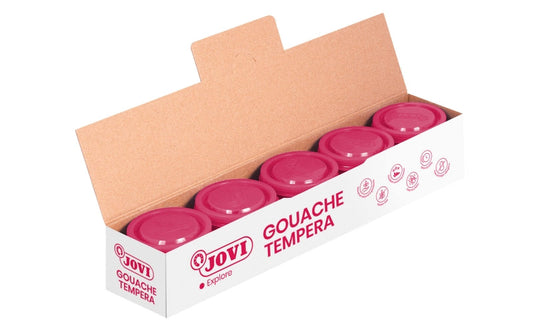 Jovi Bote de Tempera Escolar 35ml - Aplicacion en Multiples Superficies - Uso con Pincel, Rodillo o Espatula - Colores Mezclables - Color Magenta