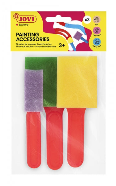 Jovi Painting Accessories Pinceles de Espuma - Tamaños Diferentes - Especiales para Pintura de Dedos - Faciles de Limpiar con Agua y Jabon - Color Varios