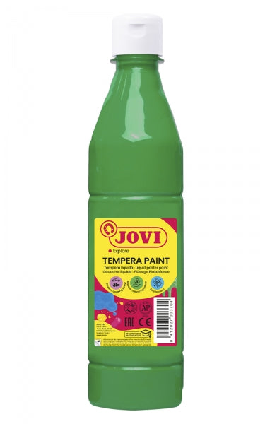 Peinture à la gouache Jovi 500 ml - À base d'eau - Prête à l'emploi - Haute couvrance - Séchage rapide - Excellente fluidité - Adhère à de nombreuses surfaces - Verte 