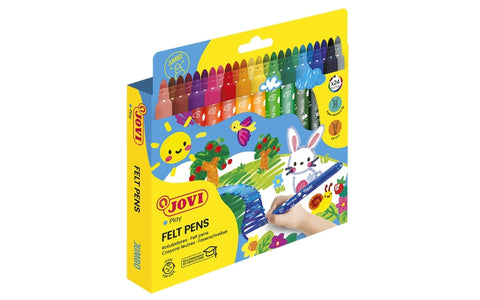 Jovi Felt Pens Estuï de 24 Retoladors Jumbo - Ampla Varietat de Tons - Tinta de Gran Fixació