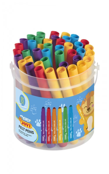 Coffret de 36 feutres Jovi My First - Pointe anti-fuite - Glisse facile - Couleurs du Sud