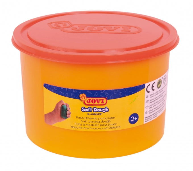 Massa de Modelar Jovi Soft Dough 460g - Macia e Flexível - Fácil de Amassar e Moldar - Ideal para Iniciantes em Modelagem - Laranja 
