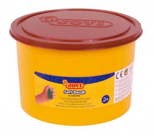 Jovi Soft Dough Blandiver Bote de Pasta de Modelaje 460gr - Blanda y Flexible - Facil de Amasar y Moldear - Ideal para Iniciacion al Modelaje - Color Marron