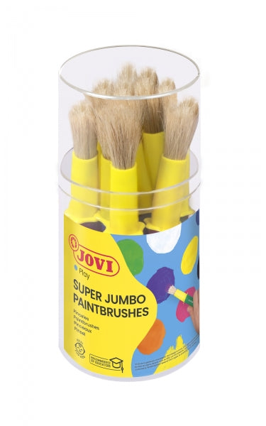 Jovi Super Jumbo Paint Brushes Bote 9 Pinceles Gruesos Pelo Cerda - Mango de Plastico - No Gotean