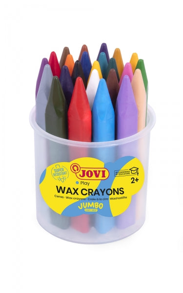 Jovi Jumbo Easy Grip Bote de 24 Ceras Triangulares - No Manchan - Super Resistente - Agarre Facil