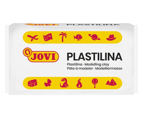 Jovi plastilina-pastillen 30eko kaxa, 50 g-koa - Landare-orea - Ez da lehortzen - Glutenik gabea - Kaltegabea - Erraz moldatzen da - Irudi bolumetrikoak egiteko aproposa - Kolore zuria