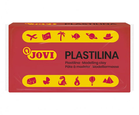 Jovi Plastilina-kaxa, 50 g-ko 30 pastillakoa – Landare-jatorriko modelatzeko pasta – Nahasgarriak – Ez da gogortzen – Glutenik gabea – Kaltegabea eta ez-toxikoa – Kolore gorria