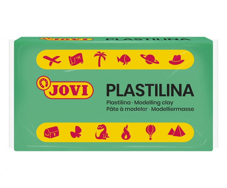 Caixa com 30 tabletes de massa de modelar Jovi de 50g - Muito maleável - Não seca - Sem glúten - Inofensiva - Cor verde 