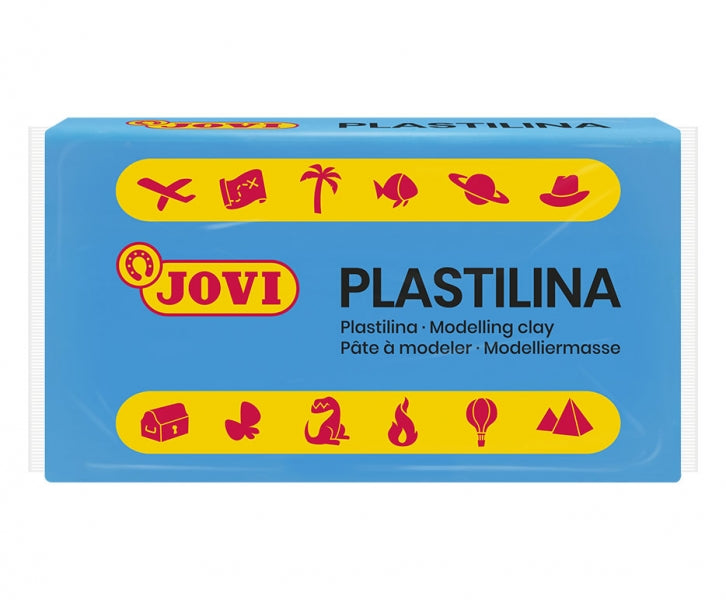 Caixa com 30 tabletes de massa de modelar Jovi de 50g - Pasta vegetal - Não seca - Sem glúten - Segura - Fácil de moldar - Ideal para figuras grandes - Azul 