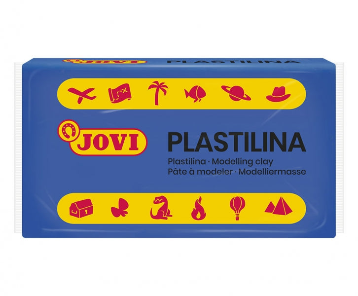 Boîte de 30 tablettes de pâte à modeler Jovi 50 g - Pâte végétale - Ne durcit pas - Sans gluten - Sans danger - Facile à modeler - Idéale pour les formes volumineuses et les moules - Bleue 