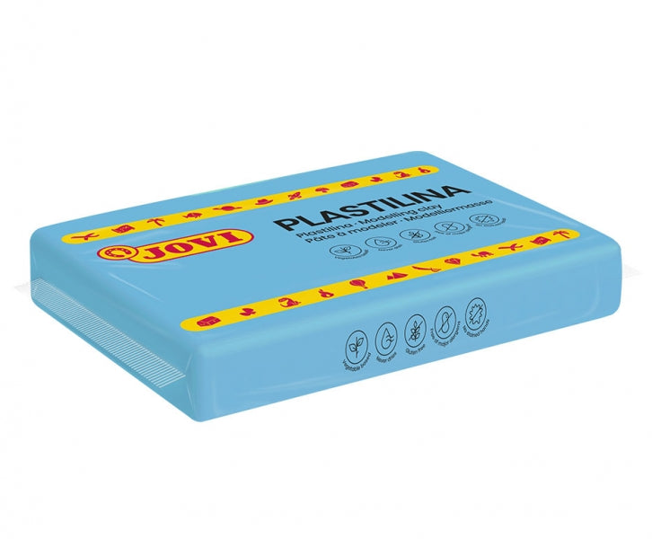 Caixa com 15 tabletes de massa de modelar Jovi de 350g - Não seca - Sem glúten - Segura - Fácil de moldar - Ideal para figuras tridimensionais - Azul 