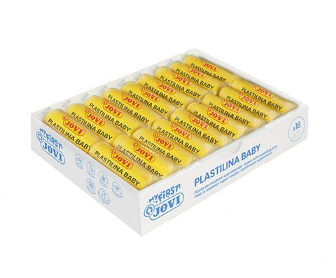 Jovi Baby Box of 18 Modeling Clay Tablets 38gr - Super Soft Modeling Paste - Stimulates Creativity and Tactile Sensitivity - Strengthens Hand and Finger Muscles - Yellow Color