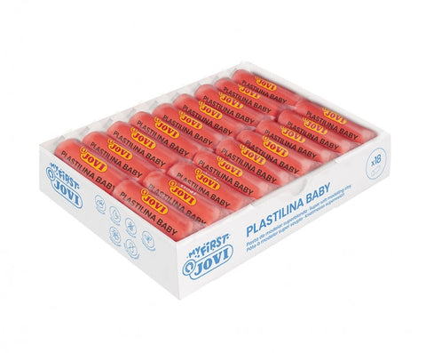 Jovi Baby Box of 18 Modeling Clay Tablets 38gr - Super Soft Modeling Paste - Stimulates Creativity and Tactile Sensitivity - Strengthens Finger and Hand Muscles - Red Color