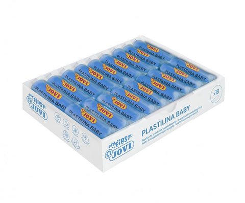 Jovi Baby Box of 18 Modeling Clay Tablets 38gr - Super Soft Modeling Paste - Stimulates Creativity and Tactile Sensitivity - Strengthens Finger and Hand Muscles - Blue Color