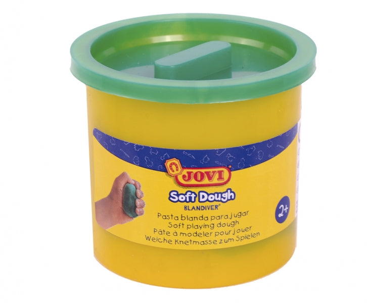 Pâte à modeler Jovi Soft Dough Blandier, lot de 5 pots de 110 g - Souple et flexible - Facile à pétrir et à modeler - Idéale pour les débutants - Verte 