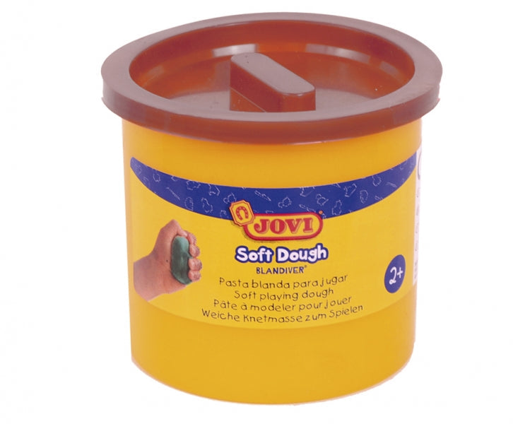 Massa de Modelar Jovi Soft Dough Blandier, Embalagem de 5 Potes de 110g - Macia e Flexível - Fácil de Amassar e Moldar - Ideal para Iniciantes em Modelagem - Castanho 
