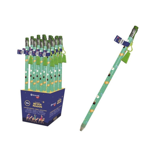 Crayon géant Bismark, motif Rois mages - Avec gomme et taille-crayon - Dimensions : 38 x 1,5 cm