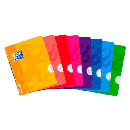 Oxford Openflex Libreta Grapada Tapa Plastico A5+ 48 Hojas Cuadricula 4x4 - Resistente Tapa de Plastico - Flexibilidad Tanto al Abrir como al Cerrar - Colores Surtidos - Cantidad: 10 - Prinkweb