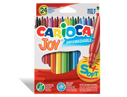 Carioca Joy Rotuladores - Tinta Superlavable - Punta Fina 2.8mm - Punta Bloqueada - Tapa