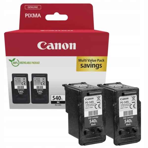 Canon PG540L Negro Pack de 2 Cartuchos de Tinta Originales - 5224B001/5224B010/5224B011/5222B004/5222B005/5222B001/5224B020 - Prinkweb