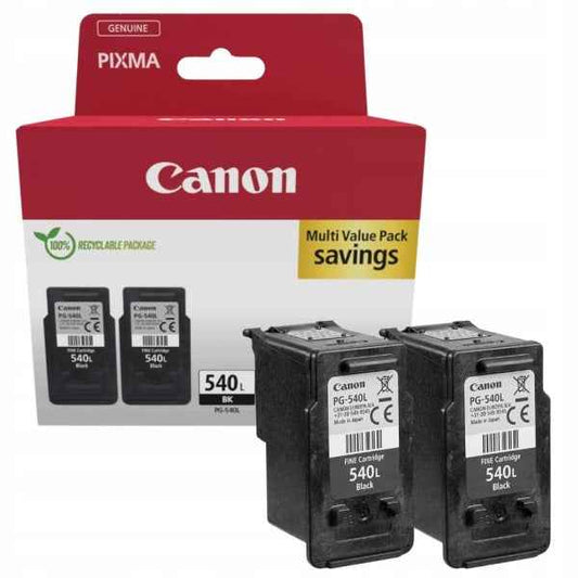 Canon PG540L Negro Pack de 2 Cartuchos de Tinta Originales - 5224B001/5224B010/5224B011/5222B004/5222B005/5222B001/5224B020 - Prinkweb