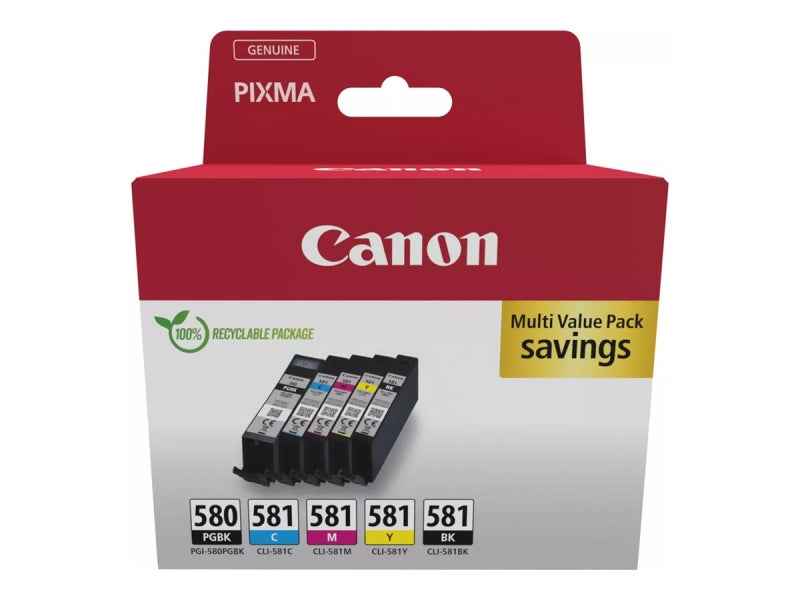 Canon PGI580/CLI581 Pack de 5 Cartuchos de Tinta Originales - 2078C007 - Prinkweb