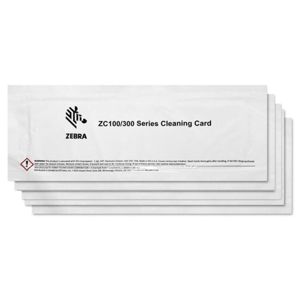 Zebra Pack de 5 Tarjetas de Limpieza para ZC100 ZC300 - Prinkweb