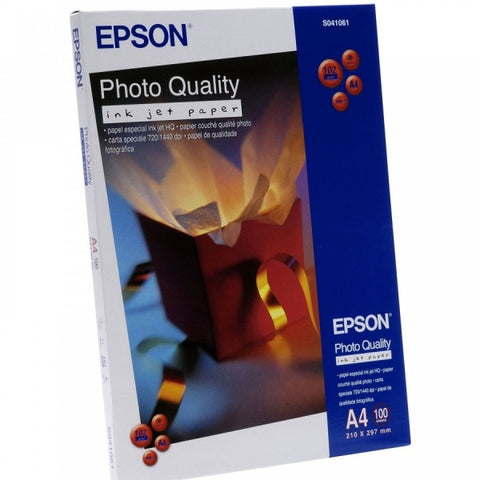Epson Photo Quality Ink-Jet 100 orriko A4 tamainako Ink-Jet paper fotografiko berezia, 102 g/m² - akabera matea - kolore zuria