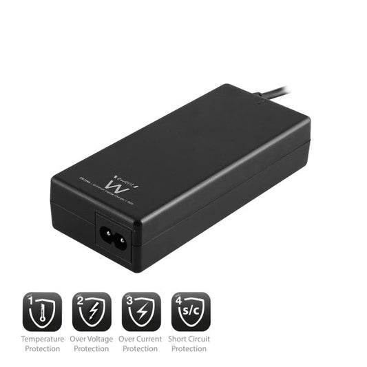 Ewent Cargador Universal Automatico para Portatil - Home 90W - 11 Puntas - Color Negro - Prinkweb