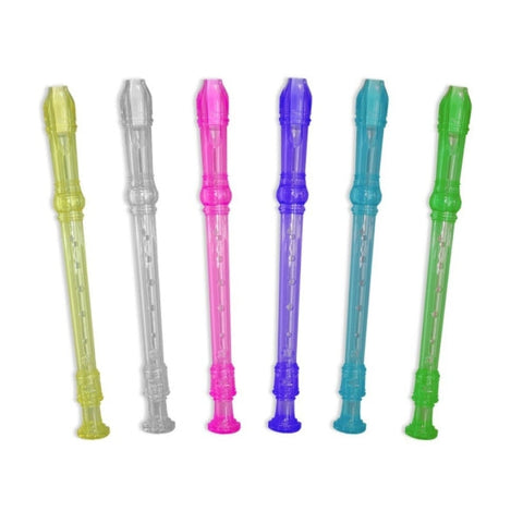 Flauta Dolça Transparent de Colors - Fabricada en Plàstic - Ideal per als més Petits - 6 Colors Assortits - Quantitat: 12