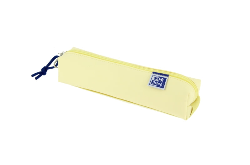 Oxford Live & Go Estuche Cuadrado Pequeño - Material Acolchado - Goma Elastica para unirlo al Cuaderno - Color Amarillo - Prinkweb