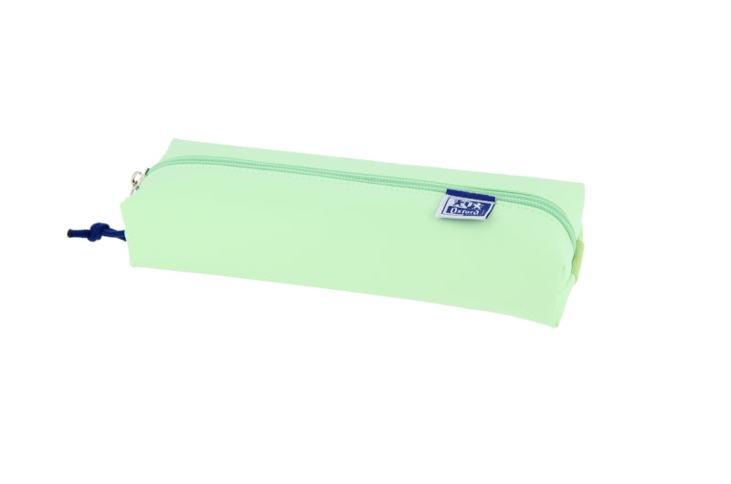 Oxford Live & Go Estuche Rectangular Mediano - Material Acolchado - Goma Elastica para unirlo al Cuaderno - Color Verde - Prinkweb