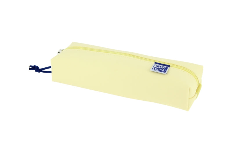 Oxford Live & Go Estuche Rectangular Mediano - Material Acolchado - Goma Elastica para unirlo al Cuaderno - Color Amarillo - Prinkweb