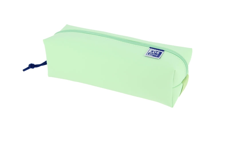 Oxford Live & Go Estuche Cuadrado Grande - Material Acolchado - Goma Elastica para unirlo al Cuaderno - Color Verde - Prinkweb