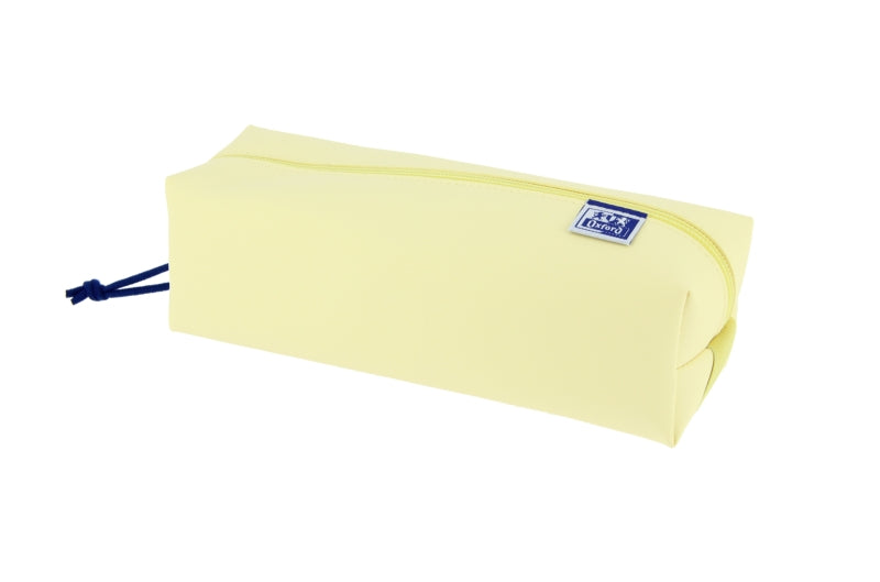 Oxford Live & Go Estuche Cuadrado Grande - Material Acolchado - Goma Elastica para unirlo al Cuaderno - Color Amarillo - Prinkweb