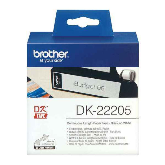 Etiquetas Brother DK22205 originales — Ancho 62mm / 30,48 metros