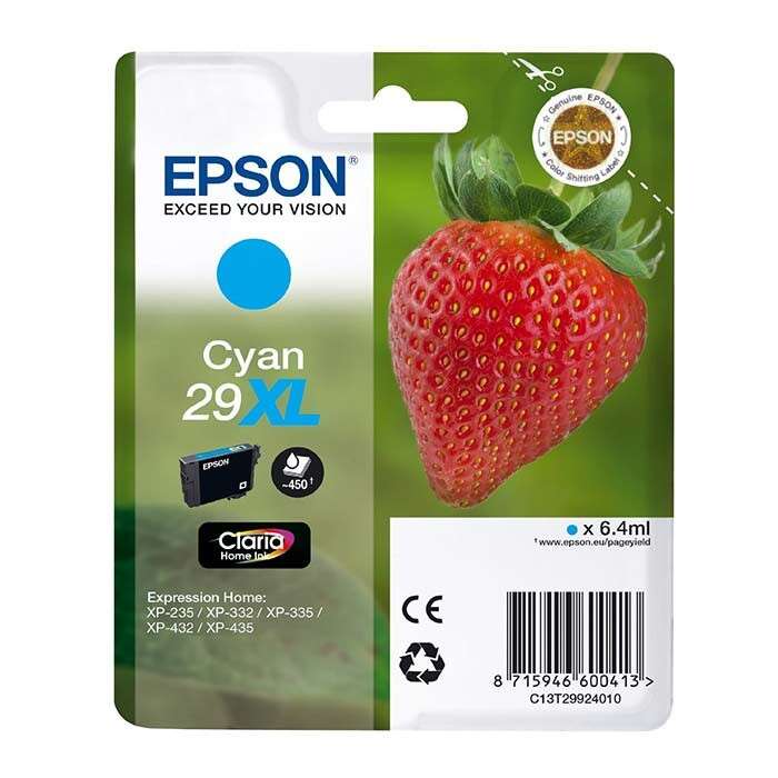 Epson T2992 (29XL) Cyan Cartucho de Tinta Original - C13T29924012 - Prinkweb