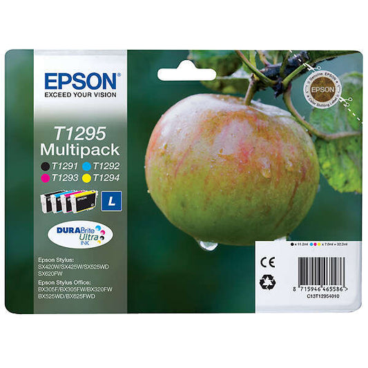 Epson T1295 Pack de 4 Cartuchos de Tinta Originales - C13T12954012 - Prinkweb