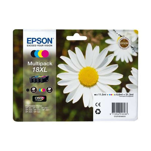 Epson T1816 (18XL) Pack de 4 Cartuchos de Tinta Originales - C13T18164012 - Prinkweb