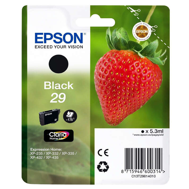 Epson T2981 (29) Negro Cartucho de Tinta Original - C13T29814012 - Prinkweb