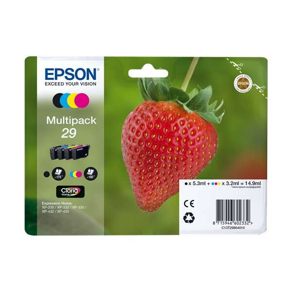 Epson T2986 (29) Pack de 4 Cartuchos de Tinta Originales - C13T29864012 - Prinkweb