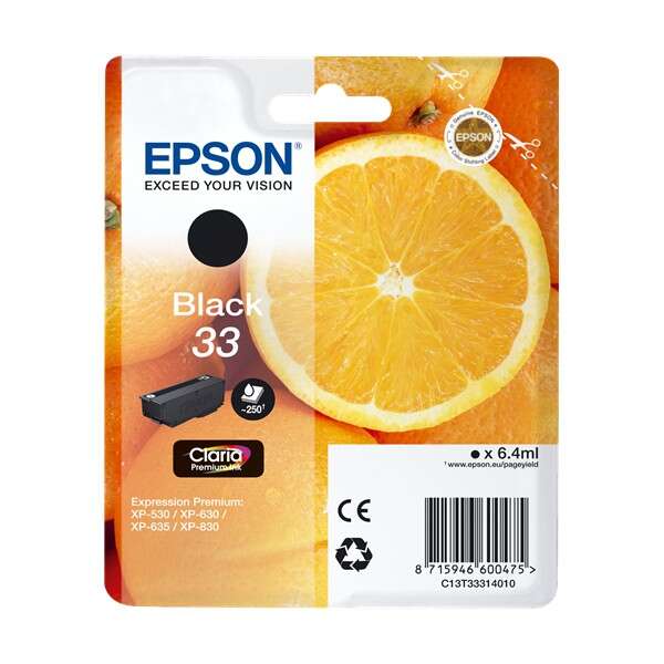 Epson T3331 (33) Negro Cartucho de Tinta Original - C13T33314012 - Prinkweb