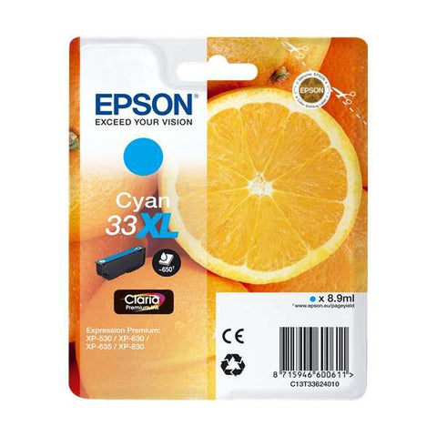 Cartouche d'encre cyan originale Epson T3362 (33XL) - C13T33624012