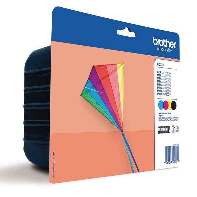 Brother LC223 Pack de 4 Cartuchos de Tinta Originales - LC223VALBP - Prinkweb