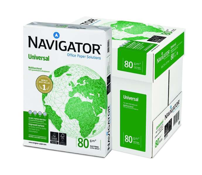 Navigator Papel A4 80gr. 210x297mm (500 Hojas) Blanco - Cantidad: 5 - Prinkweb