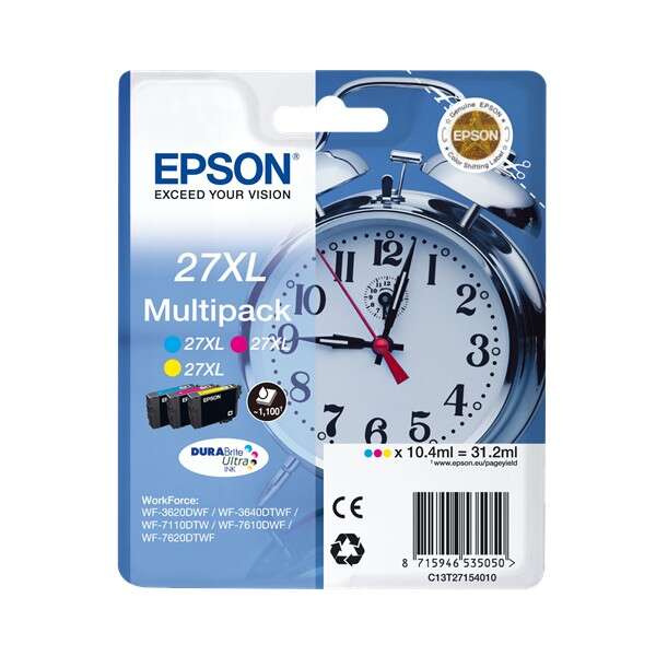 Epson T2715 (27XL) Pack de 3 Cartuchos de Tinta Originales - C13T27154012 - Prinkweb